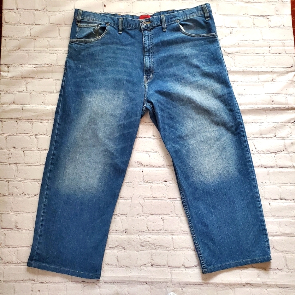 The Foundry Supply Co Jeans Relaxed Straight Flex Distressed Denim 46x30 Men's